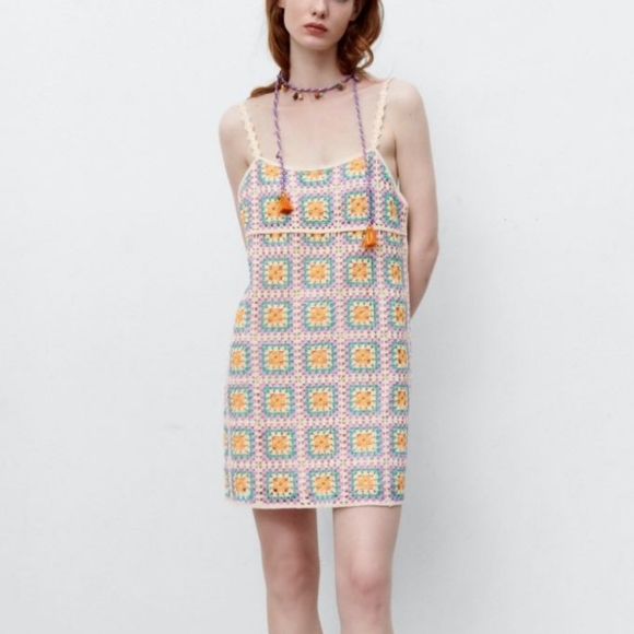 Zara Dresses & Skirts - Zara Crochet Mini Dress Sz S